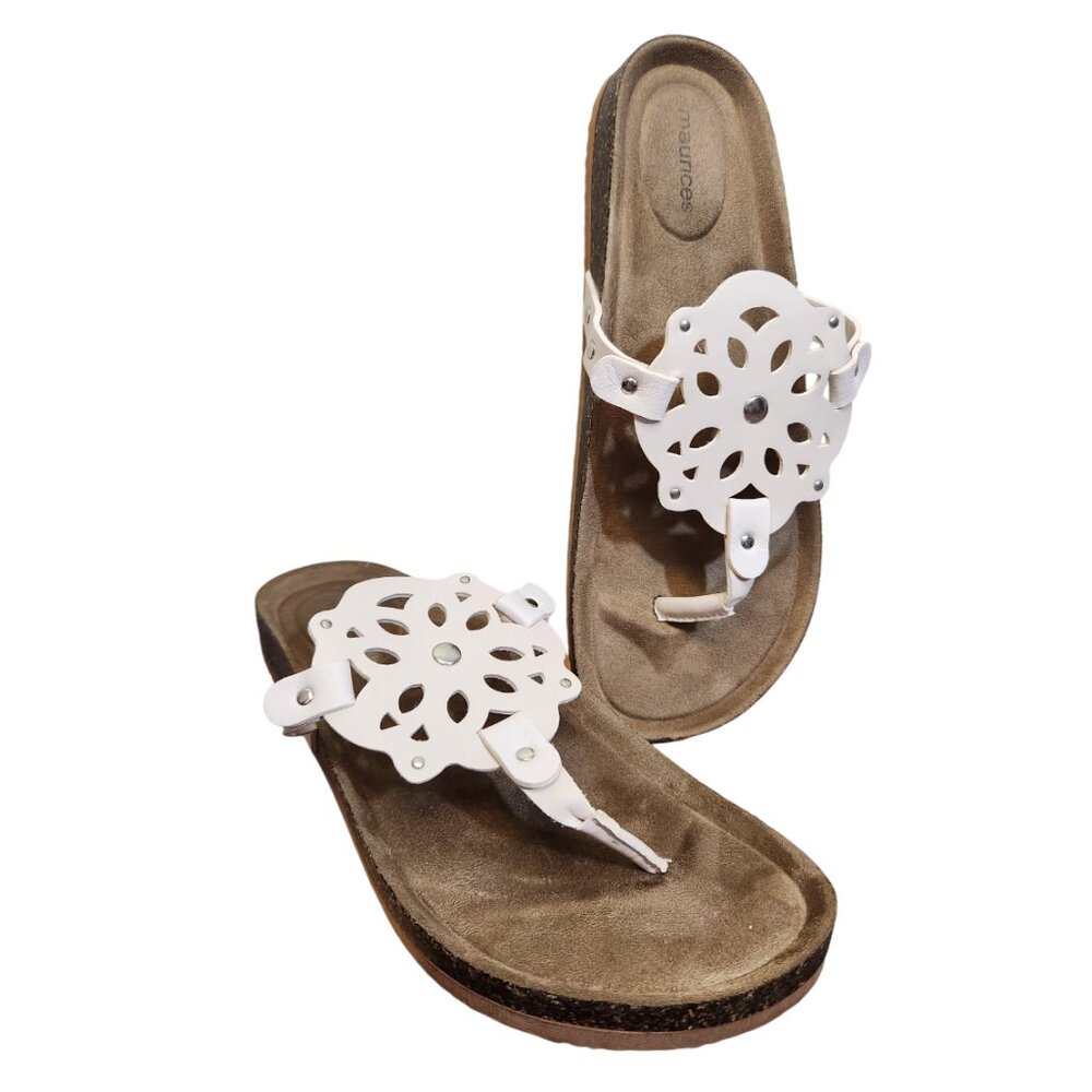 Maurices Vanessa Sandals White Medallion